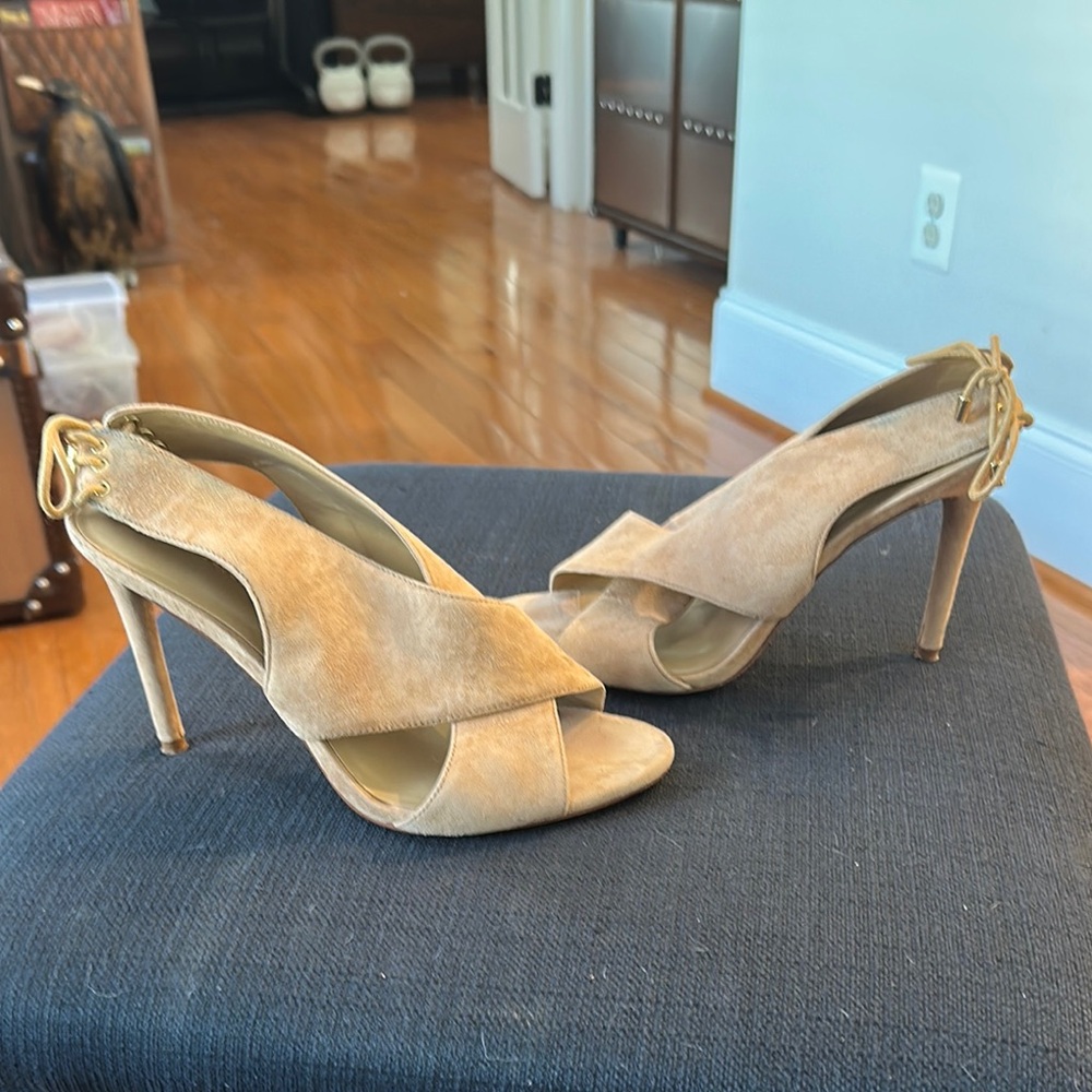 Suede Tan High Heels - Excellent Condition